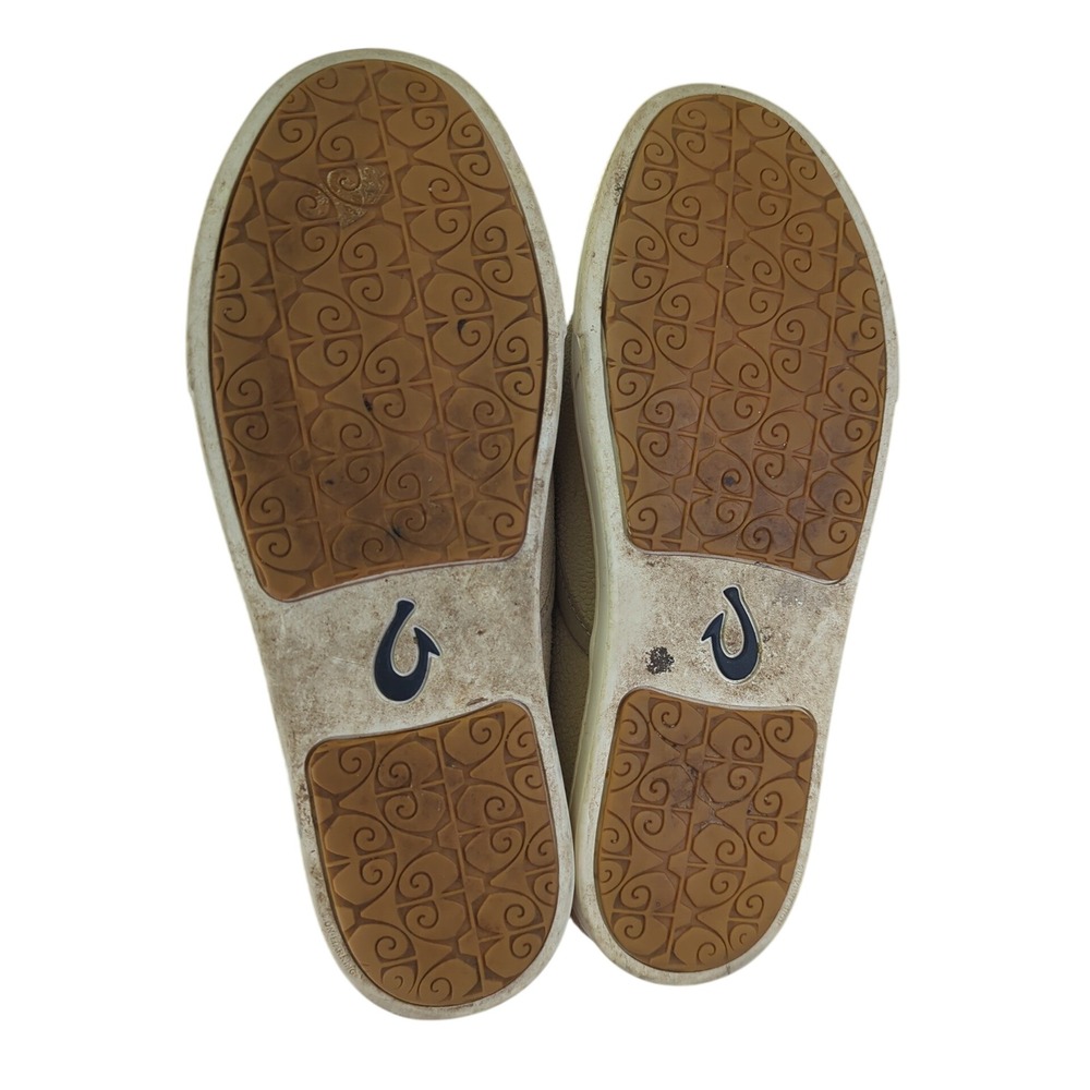 OluKai Pehuea Leather Slip On Loafer Shoes Women's US 9.5 Tan Beige - Picture 7 of 8